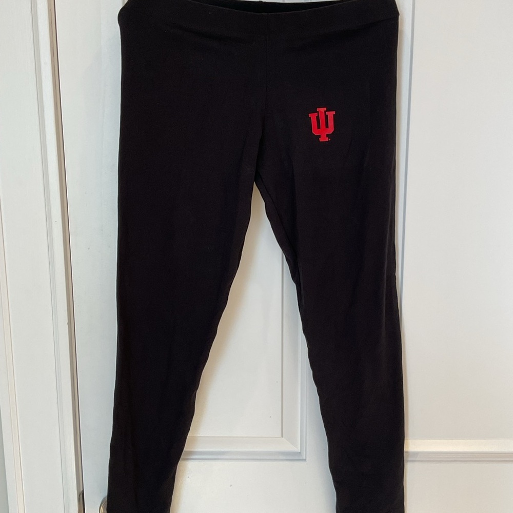 IU Black Leggings with Red Logo